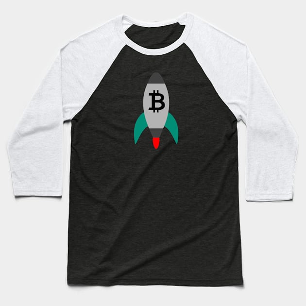 Bitcoin to the moon Baseball T-Shirt by Cryptolife